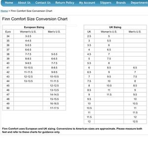 Finn Comfort Size Chart